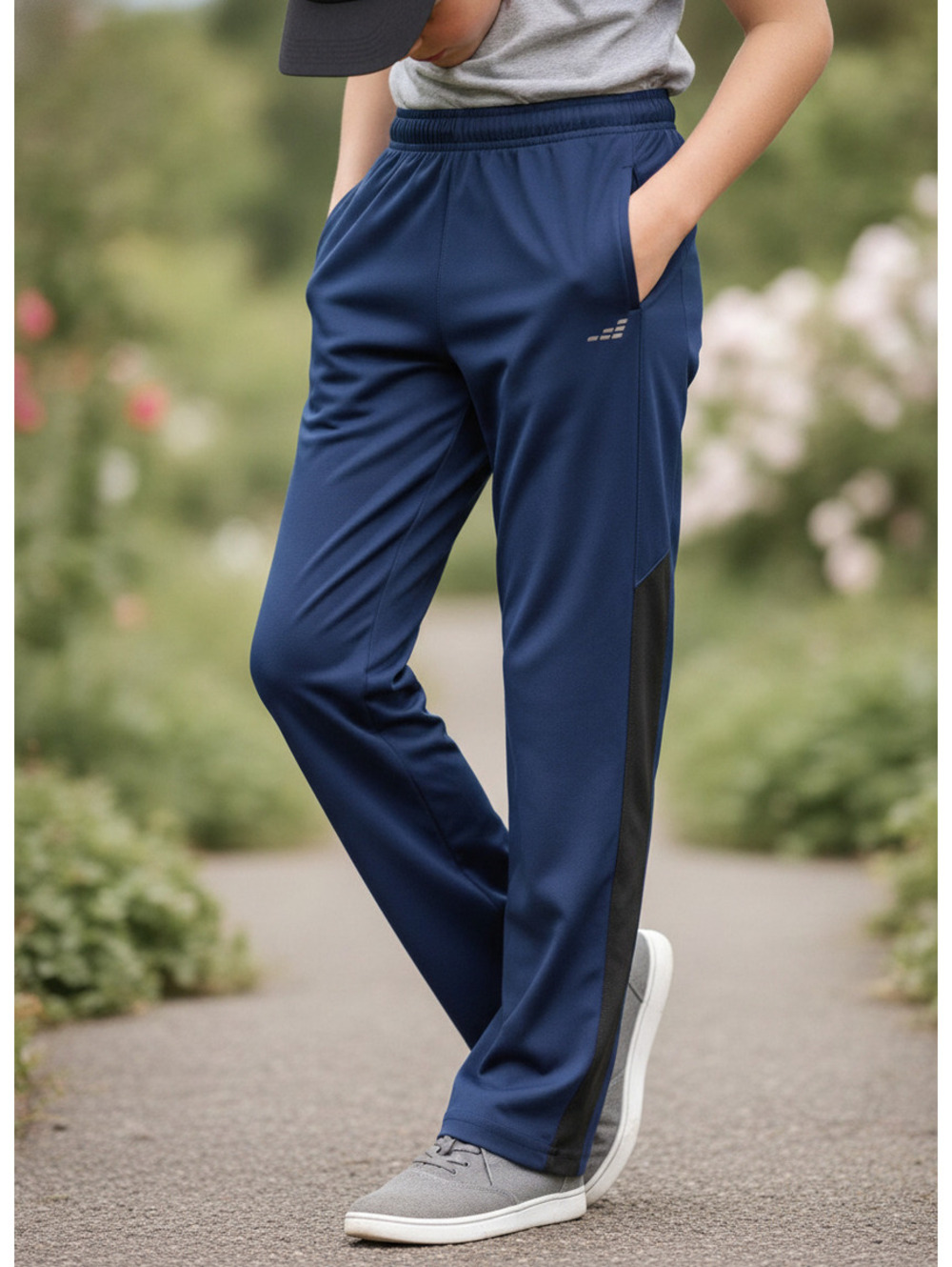 BCG | L | Boys Athletic Track Pants Navy Blue Large (14-16)